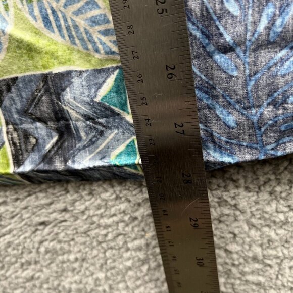 Pride Of Hawaii Mens Aloha Shirt Large Blue Floral Hawaiian Reverse Print Pocket - Picture 7 of 7